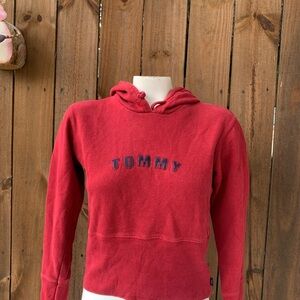 Y2K Vintage Tommy Hilfiger women's crop hoodie size Medium.